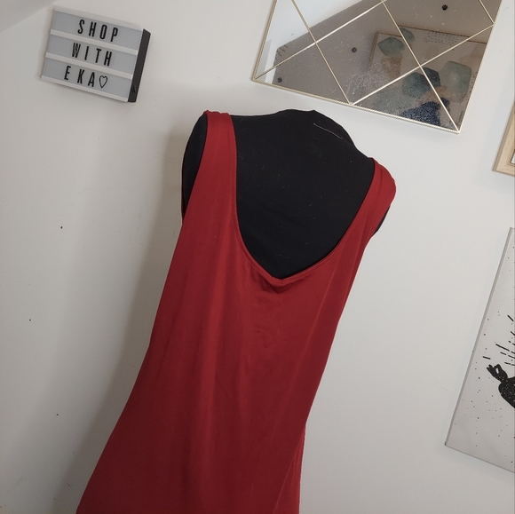 Red long maxi summer dress - Picture 2 of 7